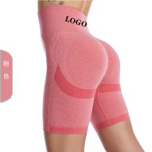 Ginásio feminino sem costura yoga shorts personalizado