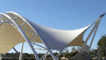 Tensile fabric for building roofs sunshade structures