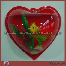 Wall Mounted Heart Shaped Colored Acrylic Aquariums