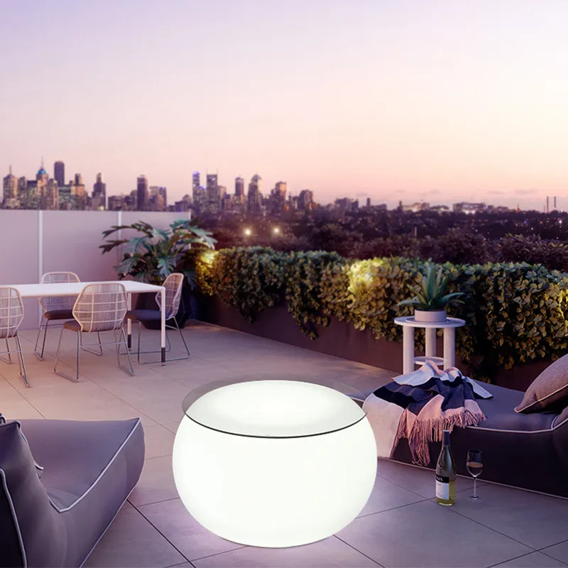 Modern LED Light-up Round Chair and Table Set