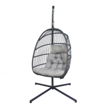 Folding Woven Rattan Egg Swing Chair for Gym and Park