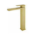 Brass square hot and cold water basin faucet