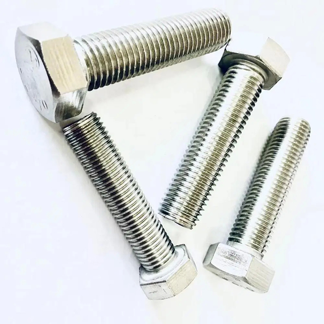 SS304 หรือ SS316 Silvery Hex Bolt