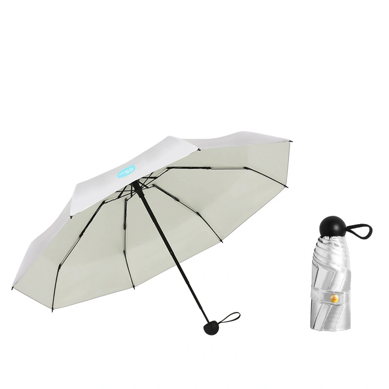 High Quality Palm Size Waterproof Windproof Sun Anti UV 5 Folding Super Mini Titanium Umbrella