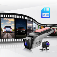 2 Channel Car Dash Cam with ADAS Front and Rear View Recording