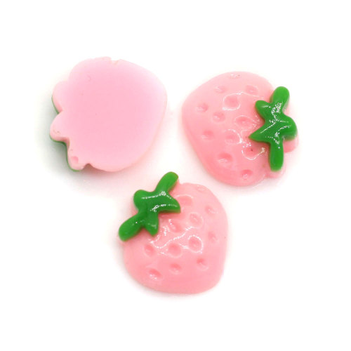 Encantos de cuentas de fresa rosa Kawaii 100 piezas para encantos de decoración artesanal hechos a mano adorno en miniatura suministro de fábrica