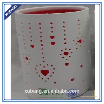 Ceramic candle cup bamboo shape candle holder wholesale candle holder