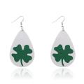 20 paires de boucles d&#39;oreilles en faux cuir de la Saint-Patrick Boucles d&#39;oreilles irlandaises en trèfle Boucles d&#39;oreilles en forme de larme de trèfle pour femmes