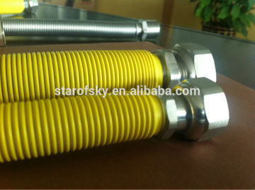metal gas stretch length tubing with yellow jacket cover coating