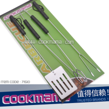 3pc plastic handle bbq tool set