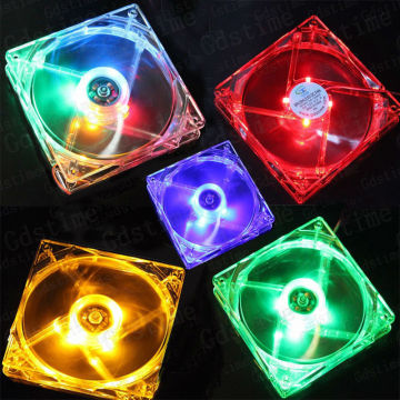 120mm Transparent Colour Led Light PC Computer DC Cooling Case fan