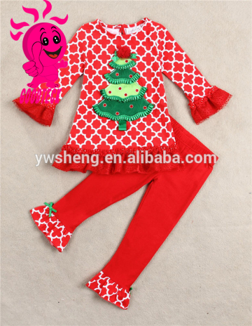 Wholesale girls Christmas outfits adorable chrildren Christmas clothing set cute girls fall boutique outfits