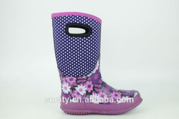 flower sexi girl neopren rubber rain boot