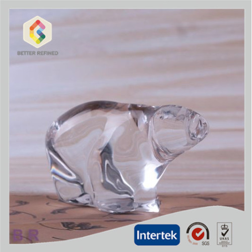 Statue d&#39;ours en verre transparent pour cadeau