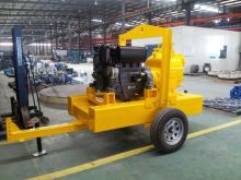 Trailer type trash diesel engine self priming pump