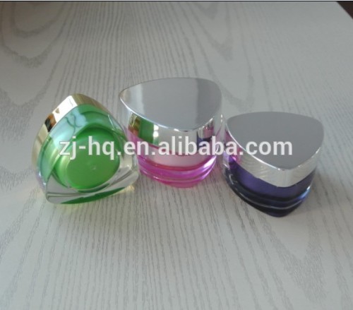 Y13 triangle shaped empty cosmetic cream jars