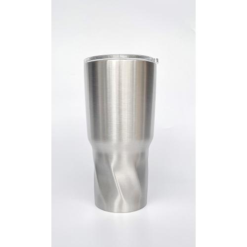 Curve Twist Stainless Steel Tumbler Mug with Lid