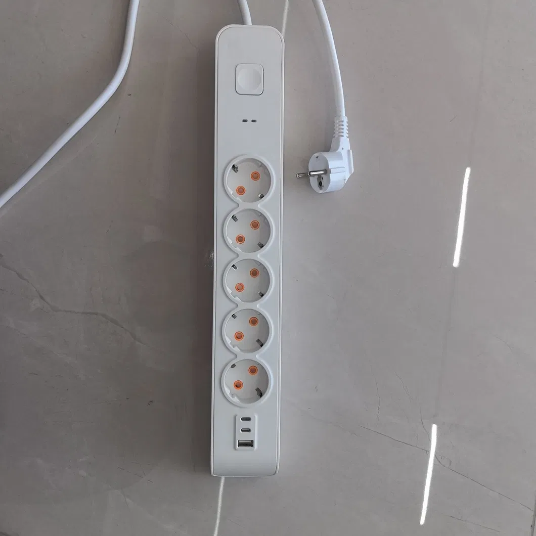 5 Way Extension Socket with 1 3.4A USB and 2 Type C