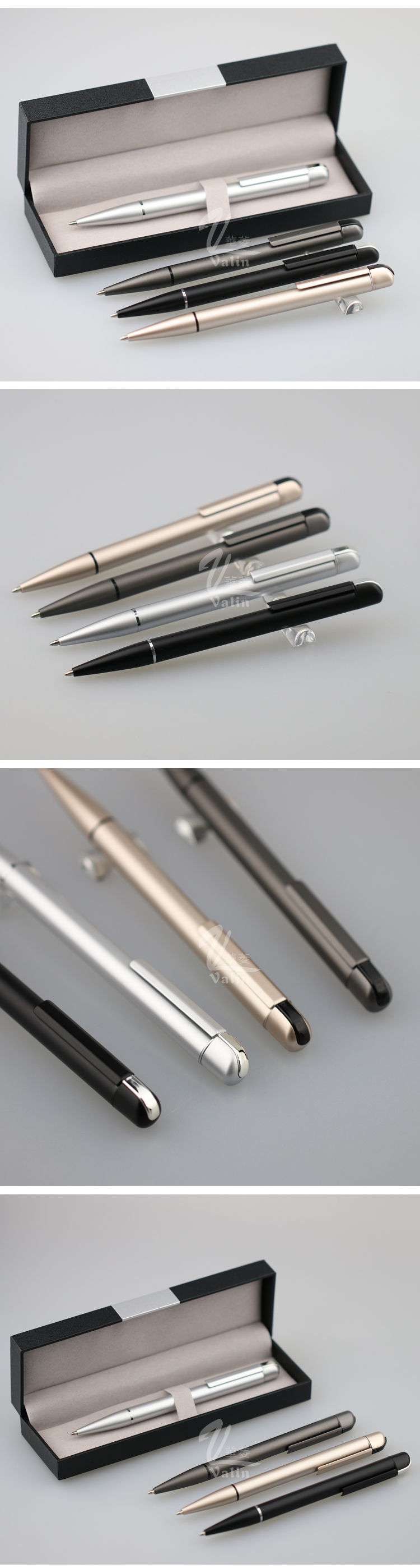 Luxury promotional gift metal ballpoint pen with logo slogan printed