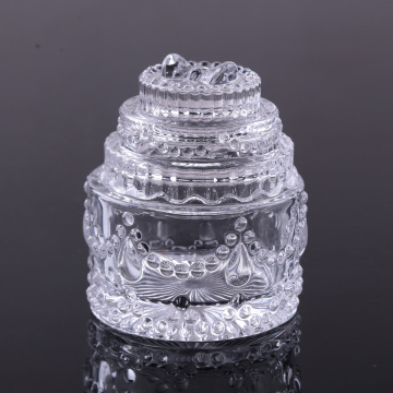 Elegante Crystal Glass Candy Box Cake Jar