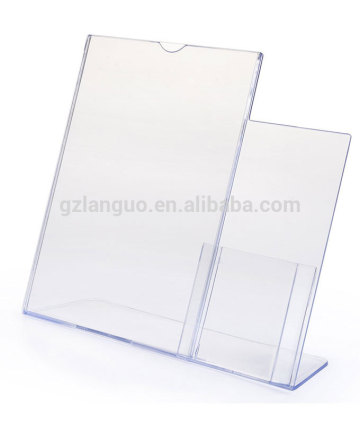 Counter Top Acrylic Sign Menu Holder with small Brochure Holder