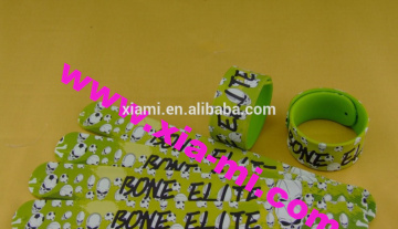 active demand hot promotion printed cool skull pattern steel spring for slap band