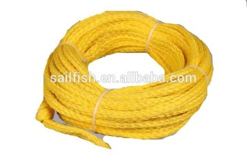 yellow double braided polyester ropes
