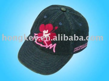 washed denim 3D embroidery caps