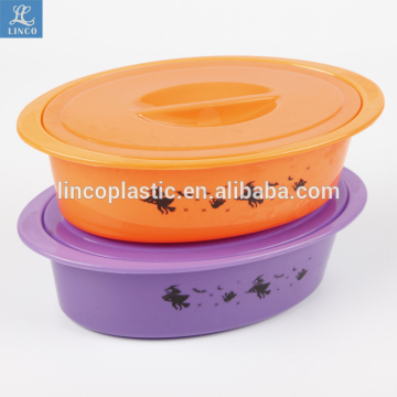 Hot sell plastic oval container with lid
