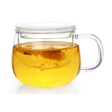 Borosilicate Glass Tea Mug with Strainer - Flowering Design