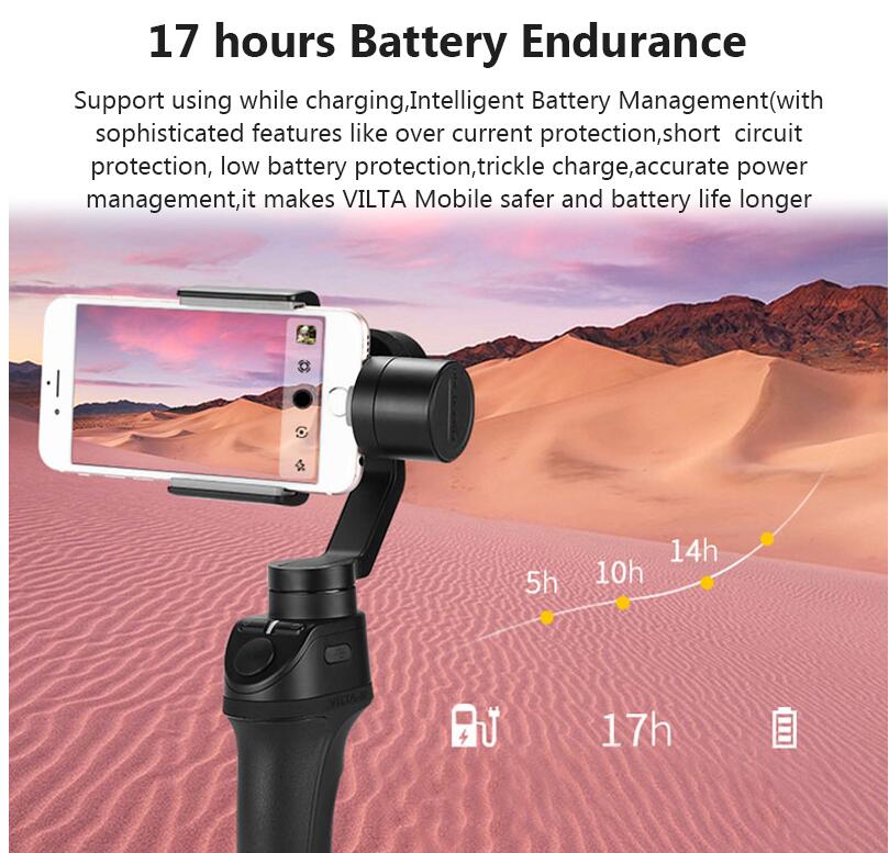 Vilta M 3 Axis handheld gimbal stabilizer VS Zhiyun Smooth 4/Feiyu vimble 2/ Osmo mobile 2
