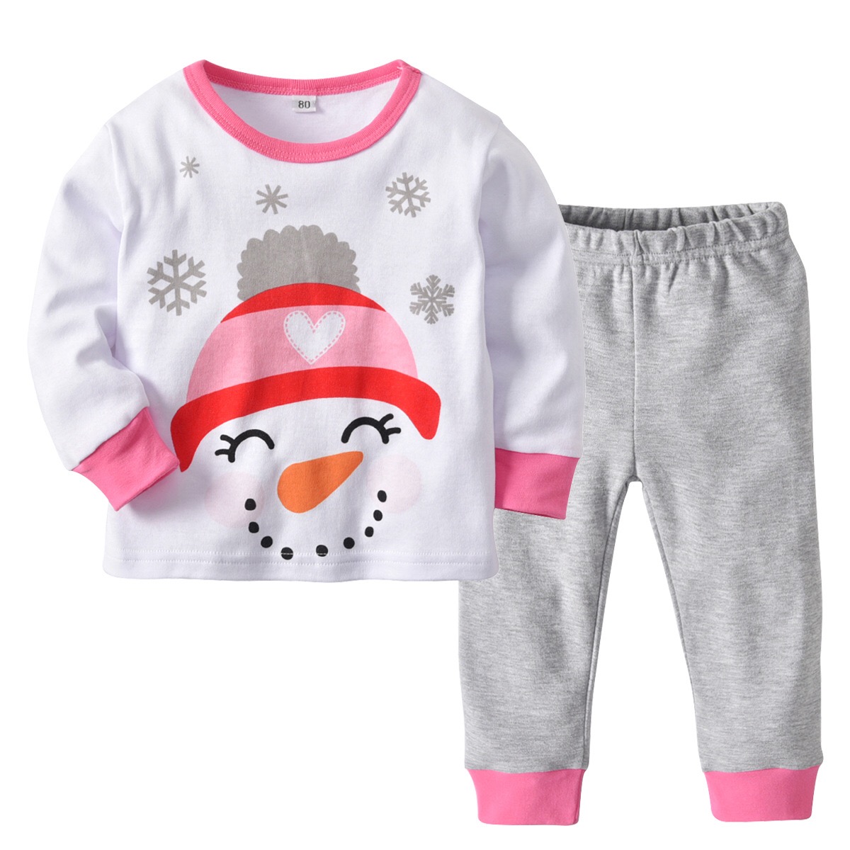 Baby Fashion Cute Cotton Christmas T Shirt Set