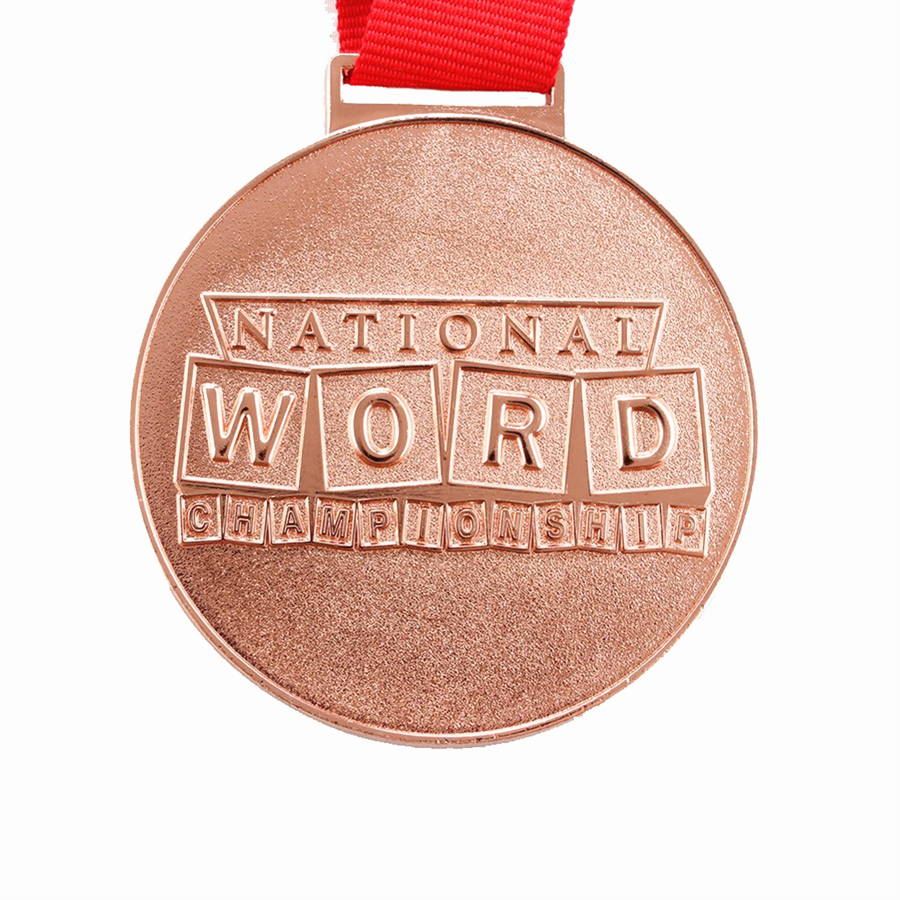 Diseño de forma redonda Medalla de campeonato de oro rosa