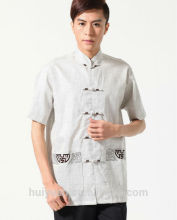 chinese man short sleeve restaurant waiter uniform
