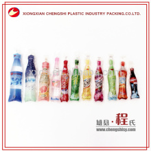 colourful soft plastic fruit juice tube shape packing bag