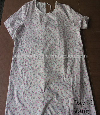 Good quality 100%cotton patient gown hospital gown