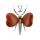 Gemstone Heart Wings Gold Alloy Butterfly Pendant &amp; Ornament (около 38x42 мм и 20 мм сердце)