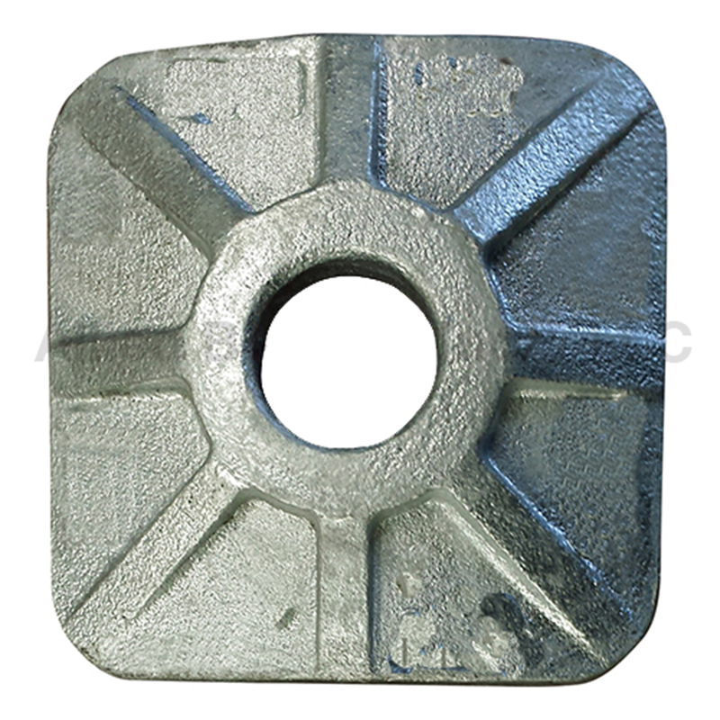 Négyzet alakú íves vasöntvény alátét elektromos oszlophoz