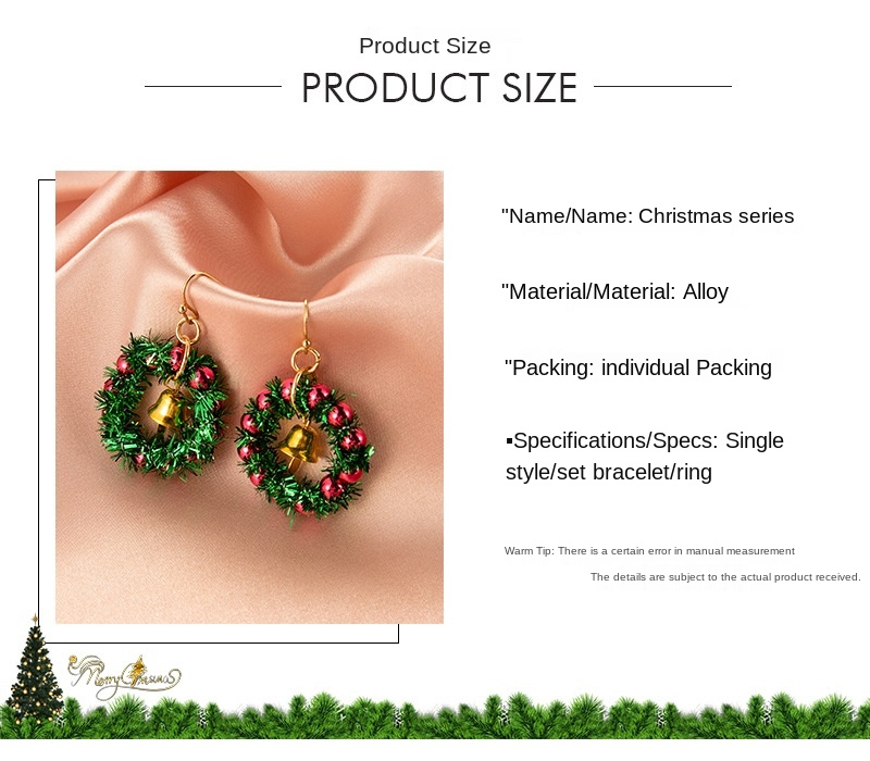 Ornaments Creative Christmas Tree Earrings Simple Snowman Bell Earrings Christmas Decorated Earring For Ladies