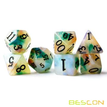 Beton&#39;s Testing Magical Stone Dice Set Series, 7pcs Polyedrische RPG -Steinwürfel Set