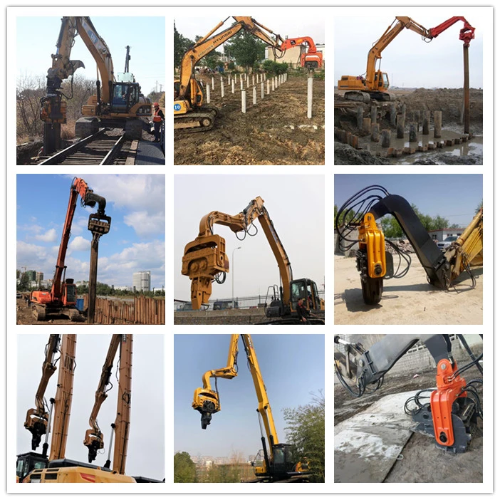 Excavator Attachments Hydraulic Rotating Type Vibratory Pile Hammer