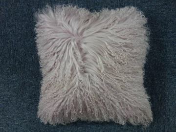 16" x 16" Tibetan Lamb Fur Pillow Single Sided Fur Many Colors