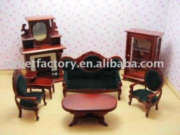 Dolls house miniatures living room set