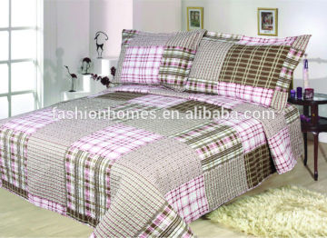 100-percent cotton plaid quilt/grey patchwork quilt