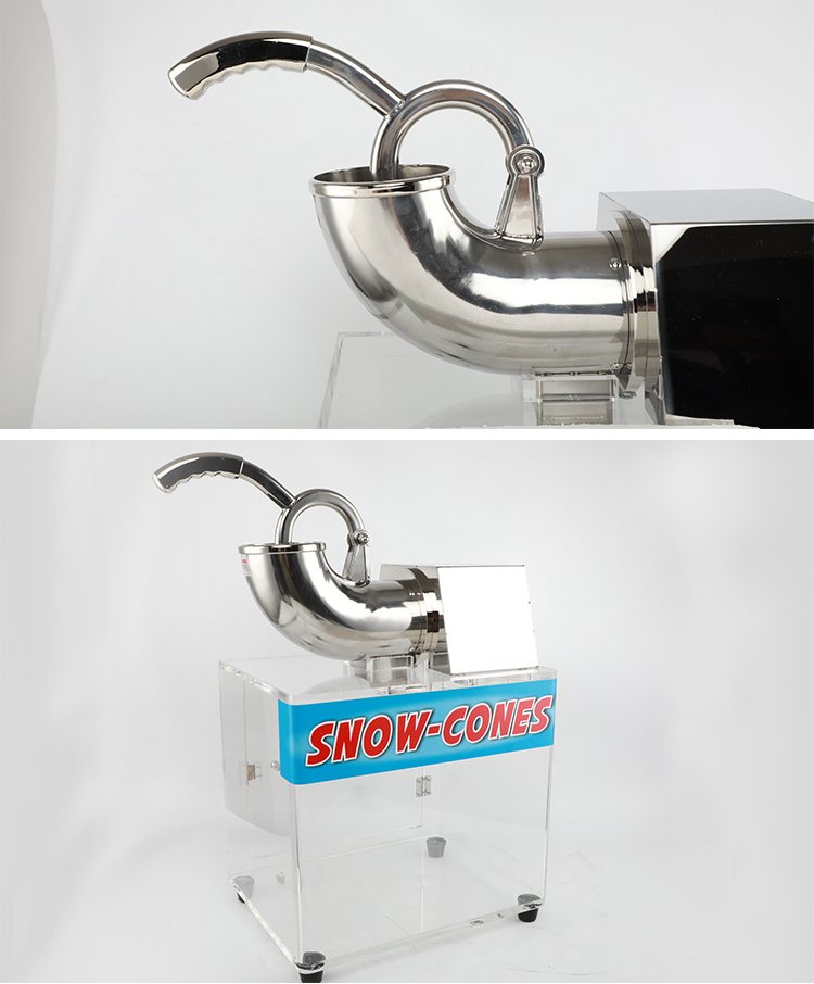 Commercial Industrial Electric Ice Shaver Machine Crusher Snow Cone Maker with Acrylic Box