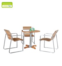 Strip Teak Leisure Chair With Teak Round Table