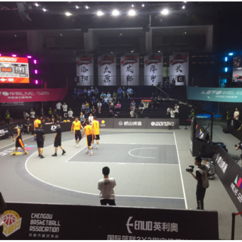 FIBAはPPモジュラー3x3バスケットボールスポーツフロアを満たしました