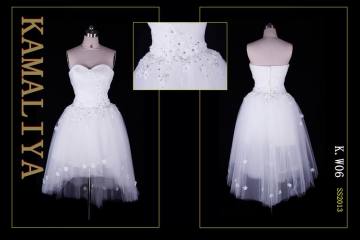 Free shipping strapless beaded organza wedding dress