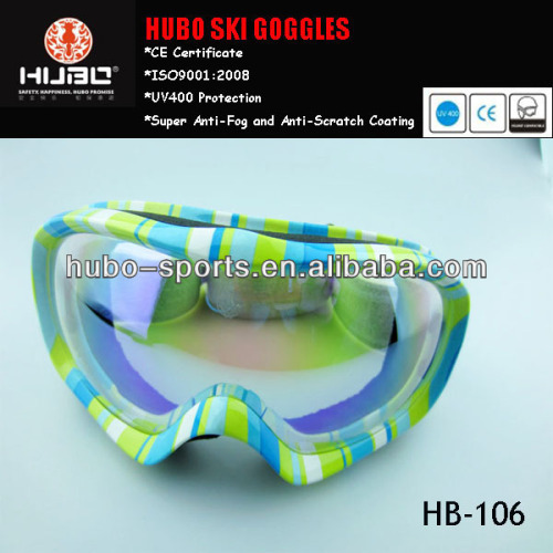 Colorful hot sale youth goggle clear dual lens outdoor safety snow eyewear