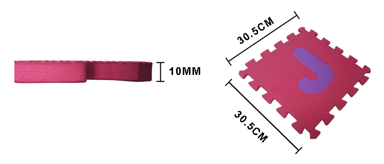 Numbers Puzzle Mat Detailed Measurement